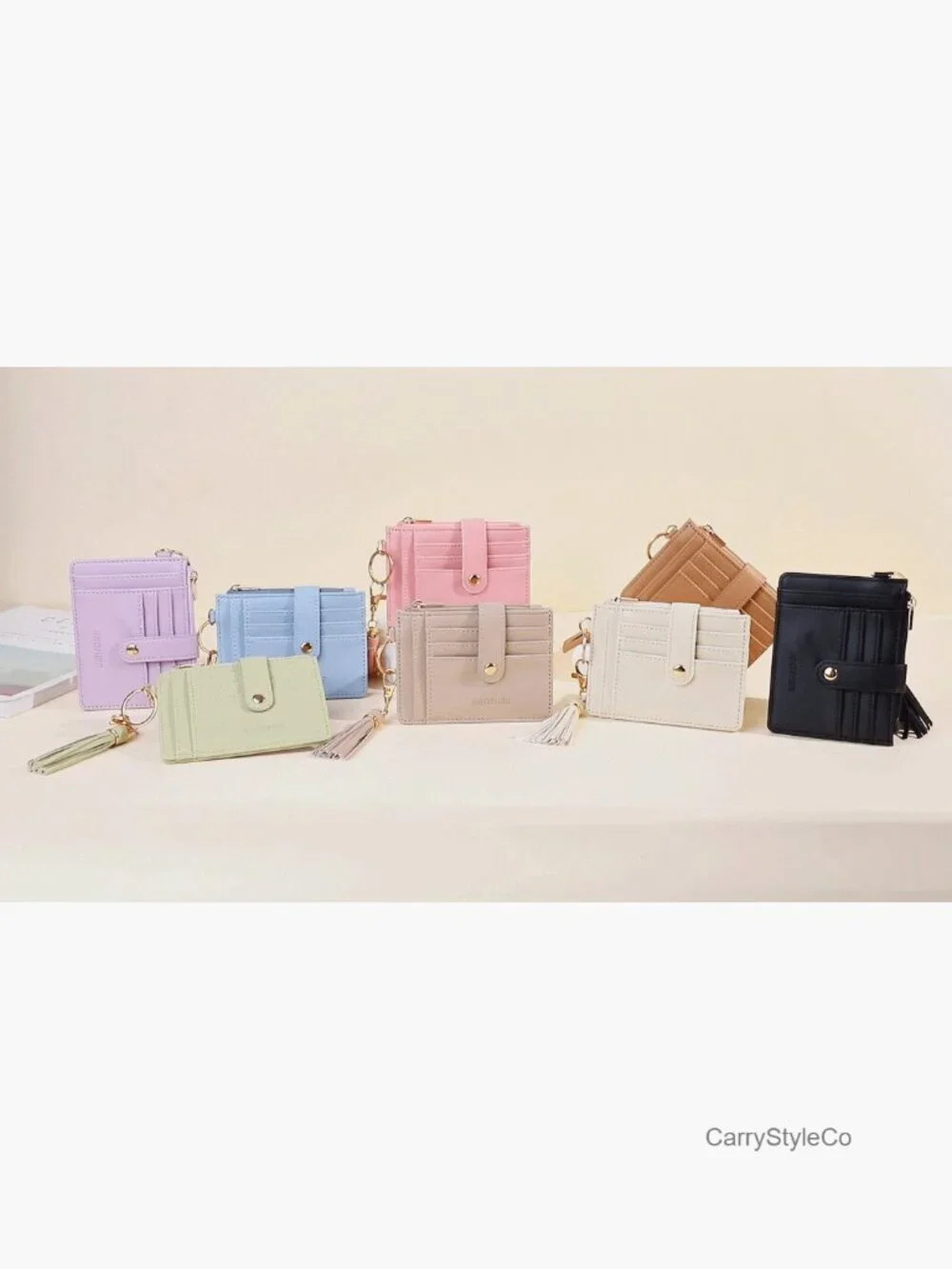 Silicone Beaded Keychain Wallet Wristlet Card Holder RFID Zipper Pocket